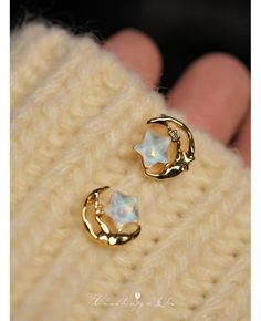 Get 10% off now! Buy gold color moon stars earrings at cheap price online. Free stable shipping and pro since 2009. Moon Star Earrings, Sailor Moon Earrings, Moon Earring, Afro Jewelry, Nature Inspired Accessories, Moon And Star Ring, Stud Style, Moon Jewelry, Moon Earrings