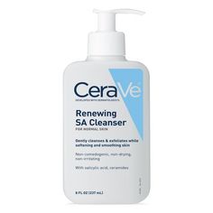 CeraVe Renewing Gentle SA Face Cleanser For Rough And Bumpy Skin With Salicylic Acid - 8oz : Target Cleanser For Normal Skin, Cera Ve, Rough And Bumpy Skin, Salicylic Acid Cleanser, Bumpy Skin, Exfoliating Cleanser, Oily Skin Care, How To Exfoliate Skin, Skin Cleanser Products