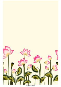 pink flowers with green leaves on a beige background