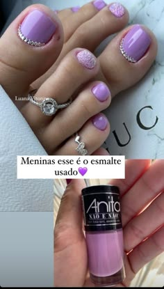 Lilac Toe Nails, Purple Toe Nail Designs, Palm Nails, Feet Nail Design, Small Nails, Chrome Nails Designs