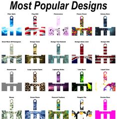 the most popular designs from all over the world, including letters and numbers in different colors