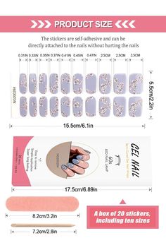 Kalolary 20PCS Semi Cured Gel Nail Polish Strips, Solid White Adhesive Full Wrap Gel Nail Art Sticker, Waterproof Gel Nail Wrap Stickers with Nail File and Stick£¨UV/LED Lamp Required£© Gel Nail Art, Nail Art Stickers, Nail File