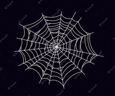 a spider's web on a black background with white outlines in the center