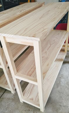 the unfinished table is ready to be made into a workbench or office desk