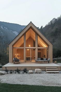 Forest Oasis, Barn Architecture, Barndominium Houses, Small Modern Cabin, Large Glass Windows, Gable Window, Dream Forest, Cabin Modern, Gable House