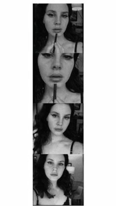 four different images of women with their faces in black and white, including one woman's face