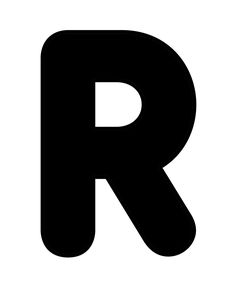 the letter r is shown in black and white