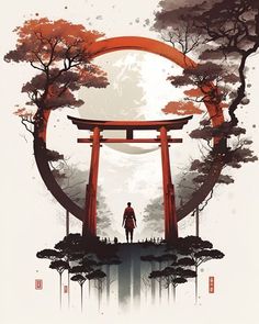 Tori Gate Illustration, Torri Gate Tattoo, Japanese Torii Gate Tattoo, Tori Gate Tattoo, Torii Gate Tattoo, Gate Tattoo, Elegant Pictures, Japanese Geisha Tattoo, Volcano Pictures