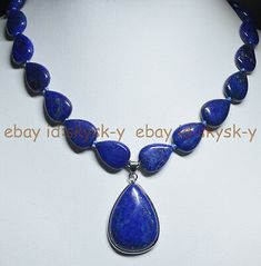 Quantity: 1 Strand. Length: 18". Most issues can be resolved with simple communication. Blue Pendant Necklace, Lapis Lazuli Jewelry, Beads Pendant, Lapis Lazuli Gemstone, Blue Lapis Lazuli, Chunky Jewelry, Beaded Pendant Necklace, Teardrop Beads, Trendy Necklaces