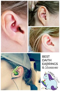 Accessories for Migraine Piercing + Best Daith Earrings for Active People Piercings For Headaches, Ear Piercing Ideas Daith, Piercing Ideas Daith, Double Pierced Earrings