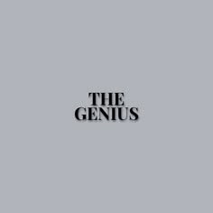 the genius logo on a gray background with black and white text that reads,'the genius