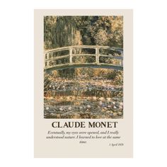 Claude Monet Japanese bridge lovely art flowers poster Monet Japanese Bridge, Claude Monet Poster, Japanese Bridge, Claude Monet Art, Flowers Poster, Monet Art, Monet Paintings