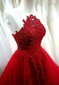 Red Ball Gown, Formal Occasion Dress, 파티 드레스, Tulle Evening Dress, Red Wedding Dresses, Floor Length Prom Dresses, Dress Tulle, Red Ball, Tulle Ball Gown