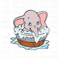 an elephant in a cupcake with icing on it's face and ears