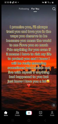 an image of a sunset with the words i love you