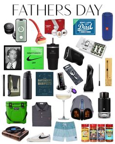 a collage of father's day items and gifts