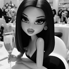 Black Hair Bratz Doll Profile Pic, Pfp Aesthetic Barbie, Brunette Barbie Profile Picture, Bratz Doll Short Hair, Doll Profile Picture, Priv Pp, Bratz Profile Picture, Pp Barbie, Barbie Pp