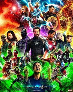 the avengers movie poster with many different characters