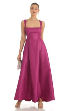 Foxie Fit and Flare Maxi Dress in Dark Pink | Lucy in the Sky Fit And Flare Bridesmaid Dress, Soft Autumn Formal Dress, Fit And Flare Maxi Dress, Raspberry Formal Dress, Dark Pink Ball Gown, Mother Of The Bride Dresses Long Pink, Wedding Guest Fit And Flare Dress, Magenta Wedding Guest Dress, Summer Black Tie Dress