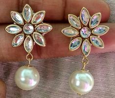 Diy Kundan Jewellery, Diy Jewellery Designs, Diy Wire Earrings, Kundan Jewellery Set, Trendy Jewerly, Silk Thread Jewelry