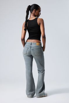 Where To Buy Bootcut Jeans, Levi Low Rise Jeans, Bootcut Jeans Aesthetic, Outfits And Where To Buy Them, Women’s Jeans, Denim On Demin, Low Waist Jeans Outfit, Low Waisted Jeans Outfit, 2000s Low Rise Jeans