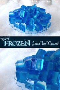 frozen ice cubes sitting on top of a white surface with the words frozen in it