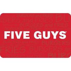 the five guys logo is shown on a red sticker that says,'five guys '