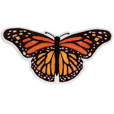 an orange butterfly sticker on a white background