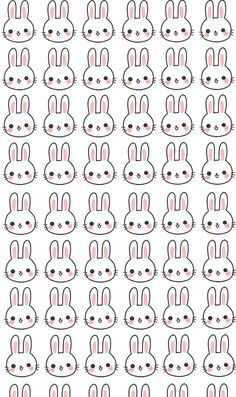 an image of rabbits with pink ears on white background, seamless fabric pattern stock photo