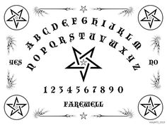 an old fashioned font and numbers with stars in the middle, surrounded by other symbols