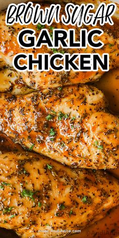 brown sugar garlic chicken in a white bowl