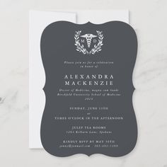 an elegant black and white wedding card