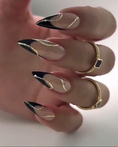 Fancy Nails Designs, Simple Gel Nails, Formal Nails, Gold Nail, Classy Acrylic Nails, Easy Nails, New Year's Nails, Prom Nails, Classy Nails