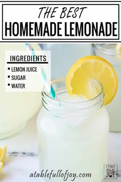 the best homemade lemonade recipe in a mason jar