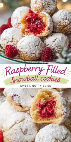 Festive Raspberry-Filled Almond Cookies Soft Almond Cookies, Snowball Cookies, Baking Games, Raspberry Filling, Almond Cookies, Festive Treats, Soft Cookie, Raspberry Jam, Family Dinners