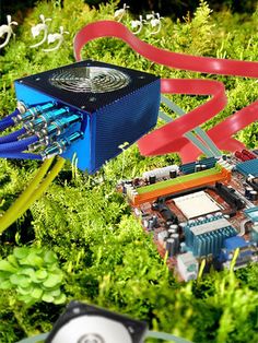 an image of some electronics in the grass