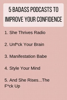 These 5 podcasts will give you the daily confidence boost, motivation and inspiration you need. Get ready to listen and feel like you can conquer the world! Confidence | Motivation | Inspirational | Personal Development | Self-help | Self-love | Personal Growth | Career | Mindset 9gag Funny, Vie Motivation, Memes Humor, Visual Statements, Ted Talks, Self Care Activities, Confidence Boost, New Energy, Health Lifestyle