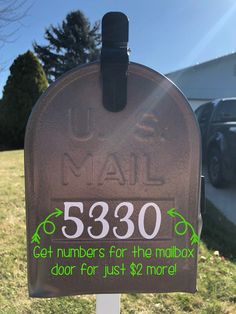 "PERSONALIZED MAILBOX DECAL FEATURING YOUR LAST NAME (OR ANY OTHER WORD SUCH AS \"HOME\") Be the envy of your street with these custom mailbox decals! Choose the color of the decal and how many you'd like. These decals are 11\"-12\" wide and approximately 4\" tall. These decals fit nicely on a standard mailbox, if you have specific dimensions needed, please add that in the \"notes to seller\" section. Please note that the front numbers (if purchased) will be in the same font as the numbers on th Blood Hound Dog, Blood Hound, Mailbox Decal, Custom Mailbox, Personalized Mailbox, Irish Setter Dogs, Pom Dog, Custom Mailboxes, Bully Breeds Dogs