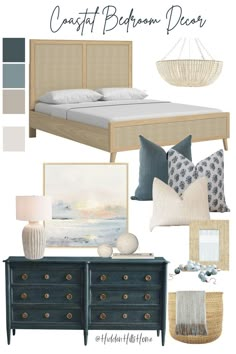 Coastal Bedroom Design mood board Bedroom Ideas Coastal Style, Beach Bedroom Ideas Coastal Style Interior Design, Southern Coastal Decor Bedroom, Modern Coastal Bedroom Master Suite, Farmhouse Coastal Bedroom Ideas, Industrial Coastal Bedroom, Costal Farmhouse Decor Master Bedrooms, Costal Cottage Bedrooms, Coastal Bedroom Dressers