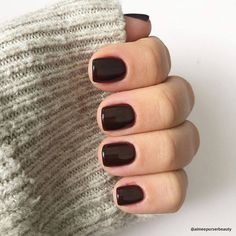 Burgundy Gel Nails, Dark Brown Nail Polish, Deep Burgundy Nails, Brown Gel Nails, Nail Art Designs Short Nails, Nail Art Designs Short, Short Nails Ideas, Brown Nail Polish, Super Cute Nails