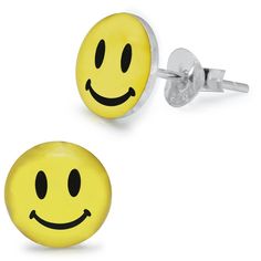 PRICES MAY VARY. Smiley Face Logo Sterling Silver Stud Earrings. Made from 925 Sterling Silver with Logo Picture , this Earring is the perfect piercing to wear everyday, a comfortable fit that will help give you that extra sparkle daily Elegant Craftsmanship - All of our stud earring have been made from high quality hypoallergenic materials. This Earring has been designed so that it is easy to put in and take out, they will fit comfortably inside your ear. The Perfect Gift! - Whether you are loo Smiley Face Logo, Surface Piercing, Medical Bracelet, Womens Earrings Studs, Face Logo, Hand Bracelet, Picture Logo, Cz Stud Earrings, Online Earrings