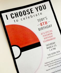 a pokemon birthday party poster is displayed on the wall