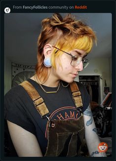 Short Shag With Undercut, Colorful Mullet Women, Shag With Shaved Sides, Grunge Mullet Shaved Sides, Ginger Punk Hair, Queer Mullet Long, Shaved Side Hairstyles Alt, Shaved Sides With Bangs Punk, Curly Mullet