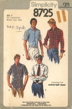 men's shirt and tie sewing pattern from an old catalog