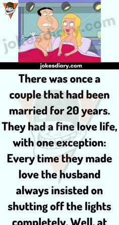 a cartoon character saying that there was once a couple that had been married for 20 years