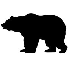 a black and white silhouette of a bear