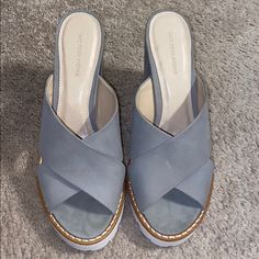 Never Been Worn New Chunky Sandals From Saks Size 9 Grey/ Khaki Color Gray Shoes Women, Christmas Fancy Dress, Brown Leather Flats, Tie Up Sandals, Leopard Shoes, Kitten Heel Sandals, Chunky Sandals, Leather Sandals Flat, Leather Slide Sandals