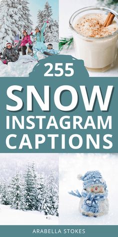 the cover of 25 snow instagram captions