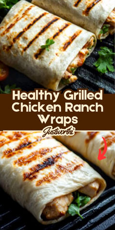 healthy grilled chicken ranch wraps on the grill