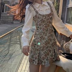 Floral dress | aesthetic | old money | fashion inspo | outfit | light academia | preppy fashion | lace button down | summer fashion fall fashion italy kfashion Light Academia Outfit, Twofer Dress, Preppy Fashion, Academia Outfits, Chanel Style, Academia Fashion, Jacquard Dress, Suit Fashion, Autumn And Winter